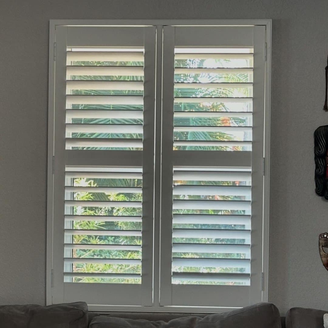 Plantation shutters installed in a South Florida room