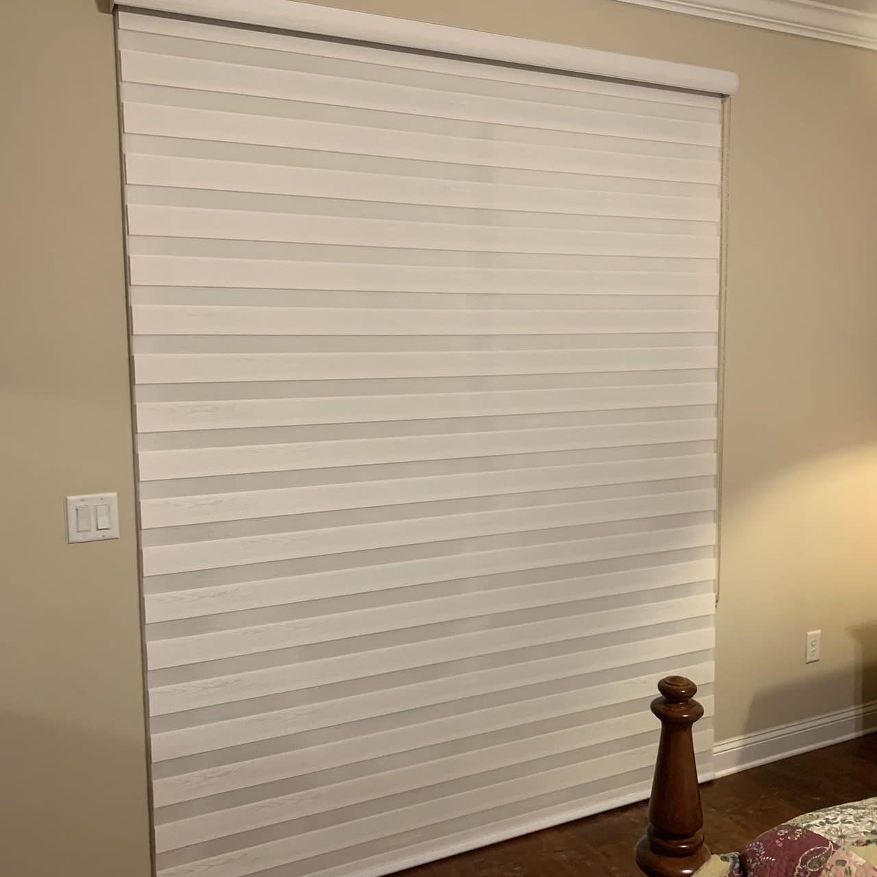 Zebra shades installed in a South Florida living room