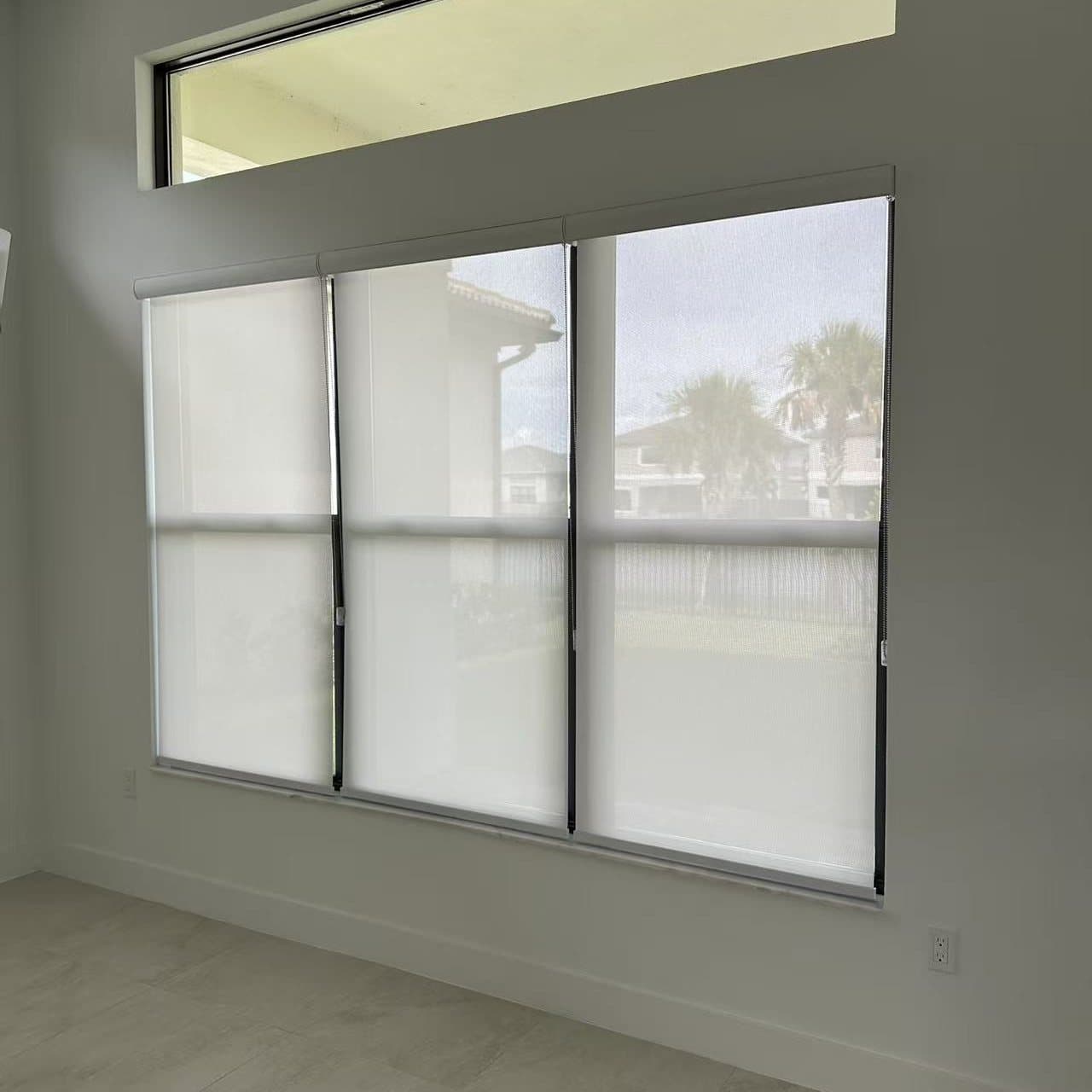 Roller shades installed in a South Florida home